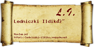 Ledniczki Ildikó névjegykártya